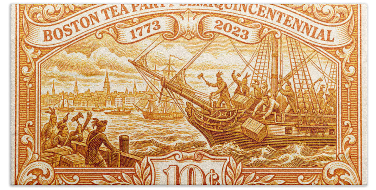 Boston Tea Party 10c 1 - Beach Towel