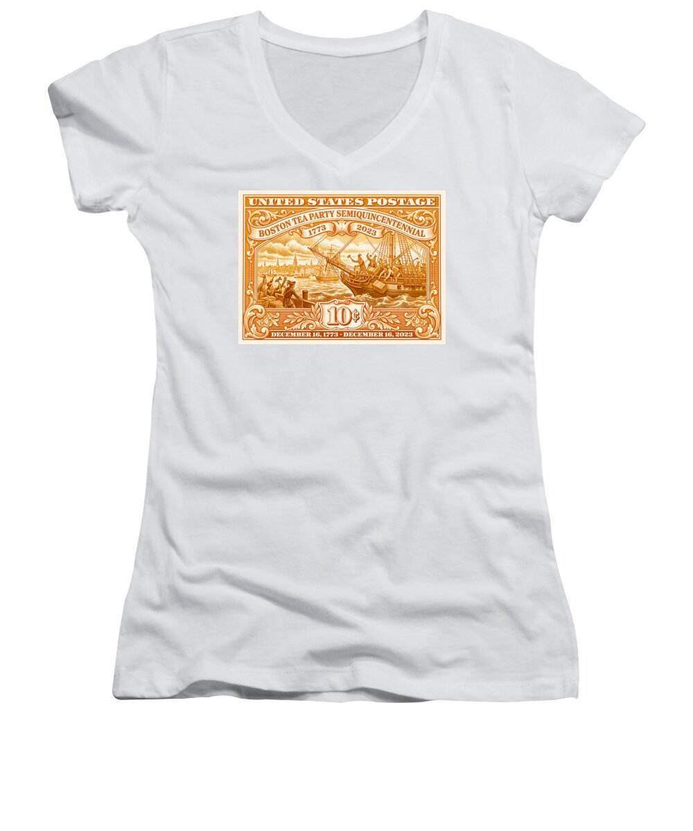 Boston Tea Party 10c 1 - Women's V-Neck