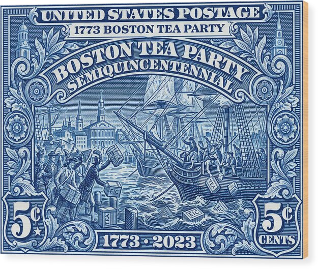 Boston Tea Party 5c 1 - Wood Print