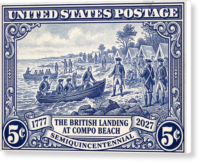 British Landing at Compo 5c 1 - Canvas Print