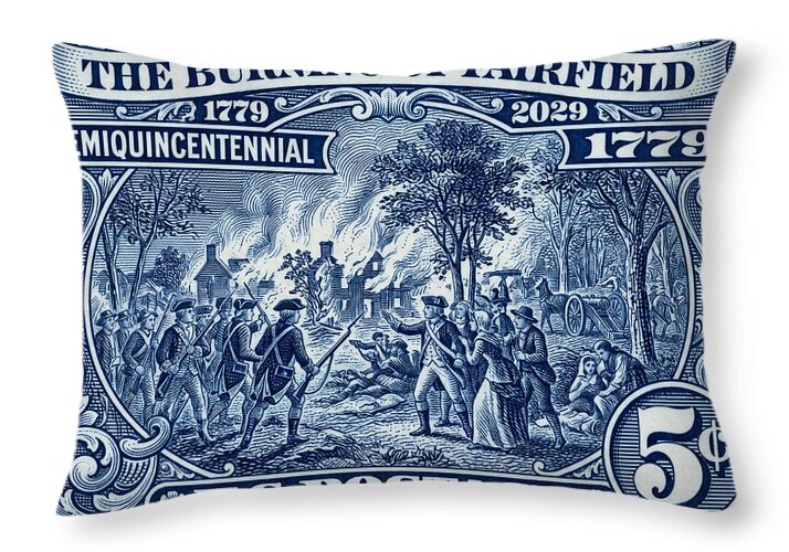 Burning of Fairfield 5c 1 - Throw Pillow
