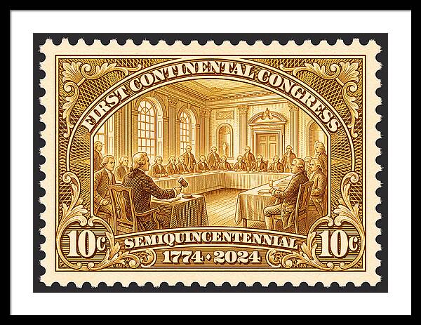 First Continental Congress 10c 1 - Framed Print