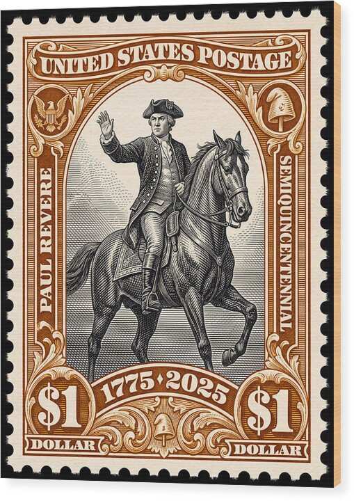 Paul Revere $1 1 - Wood Print