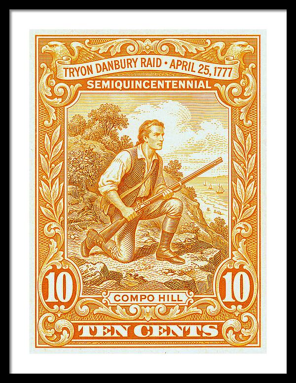 Tryon Danbury Raid 10c 1 - Framed Print