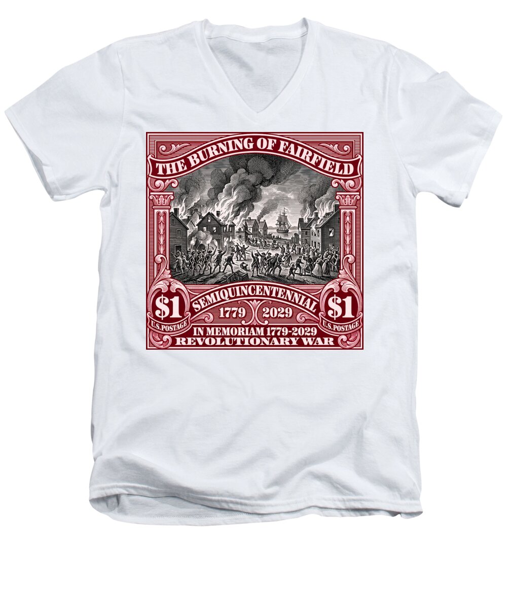 Burning of Fairfield $1 - Men's V-Neck T-Shirt