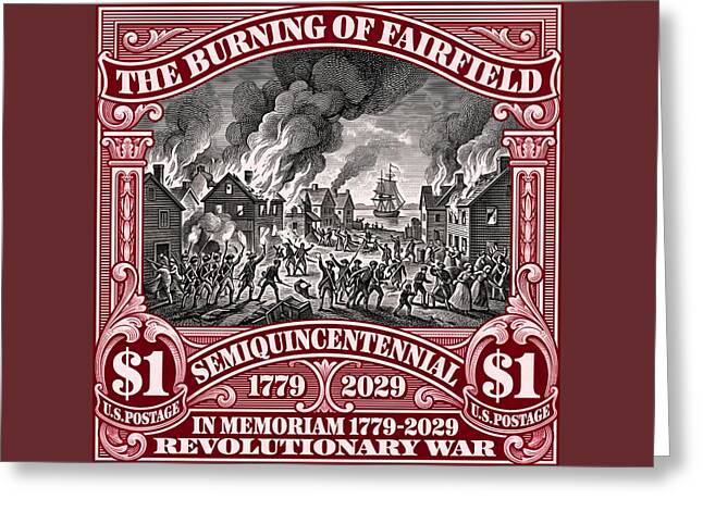 Burning of Fairfield $1 - Greeting Card