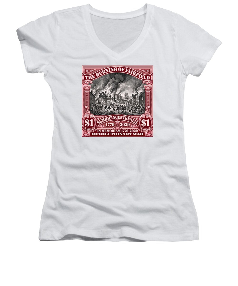 Burning of Fairfield $1 - Women's V-Neck