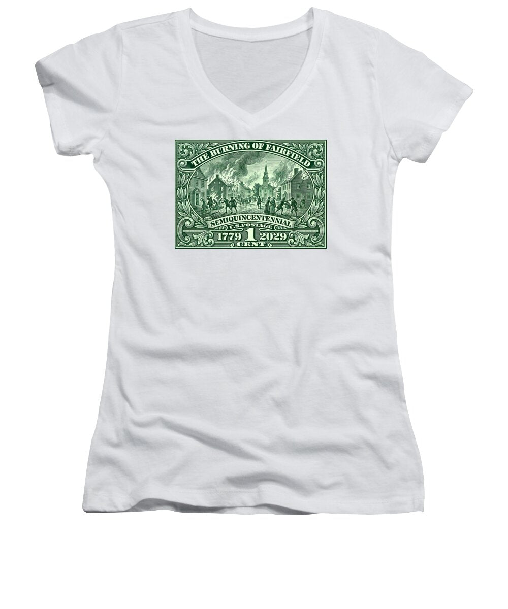 Burning of Fairfield 1c - Women's V-Neck