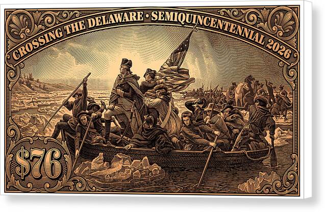 Crossing the Delaware $76 bronze - Canvas Print