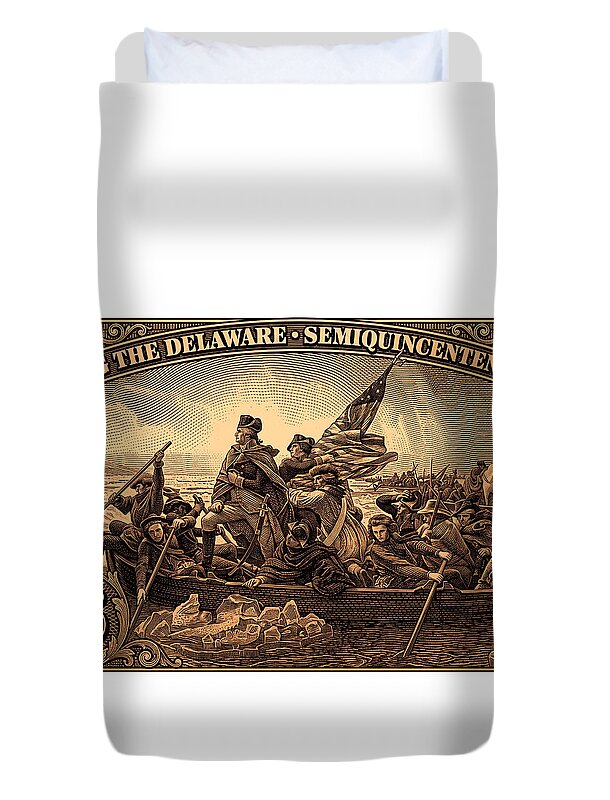 Crossing the Delaware $76 bronze - Duvet Cover
