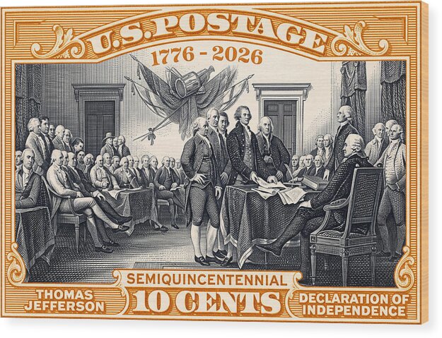 Declaration of Independence 10c - Wood Print