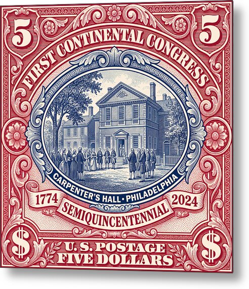 First Continental Congress $5 2 - Metal Print