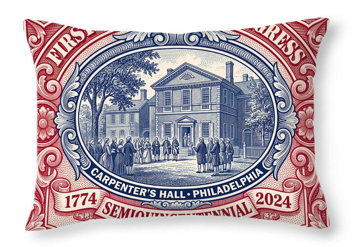 First Continental Congress $5 2 - Throw Pillow