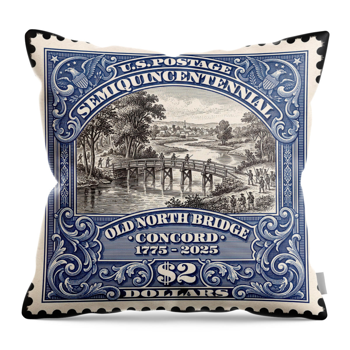 Battle of Concord $2 1 - Throw Pillow