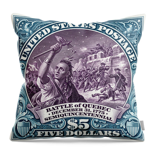 Battle of Quebec $5 2 - Throw Pillow