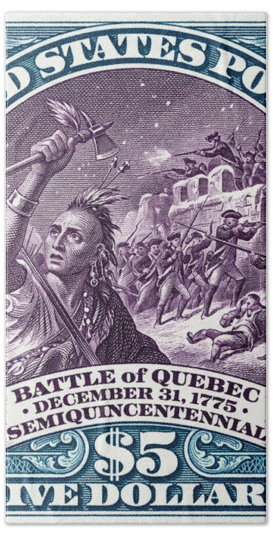 Battle of Quebec $5 2 - Beach Towel