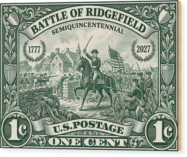 Battle of Ridgefield 1c 1 - Wood Print