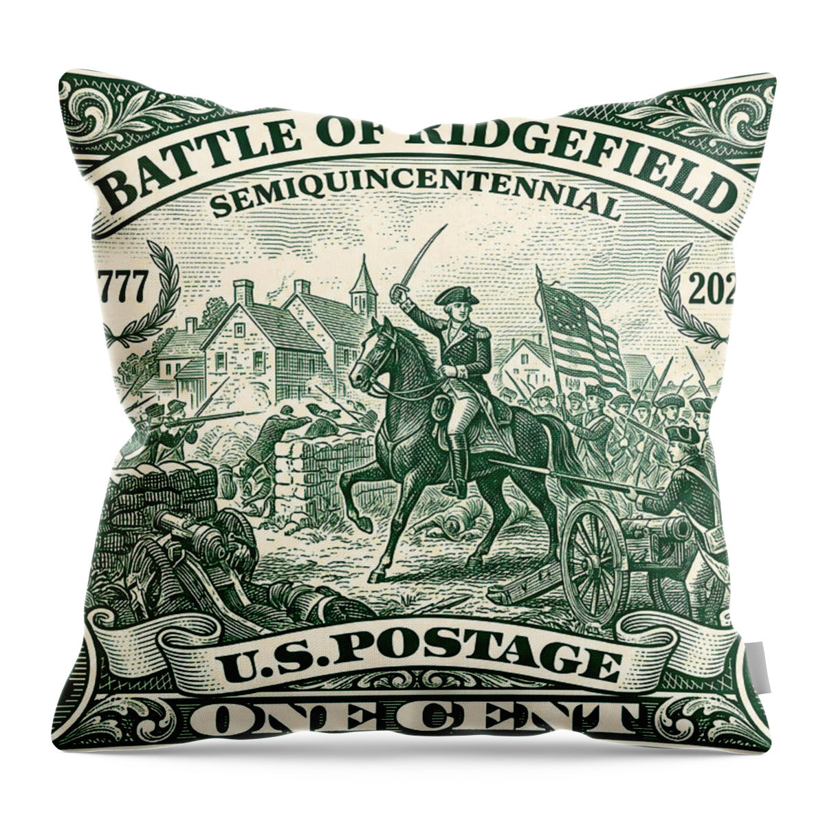 Battle of Ridgefield 1c 1 - Throw Pillow