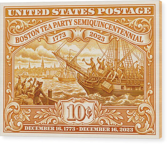 Boston Tea Party 10c 1 - Wood Print