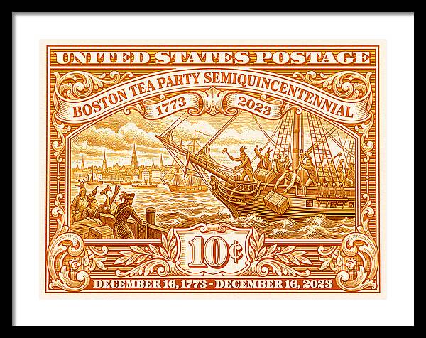 Boston Tea Party 10c 1 - Framed Print