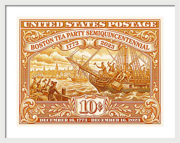 Boston Tea Party 10c 1 - Framed Print