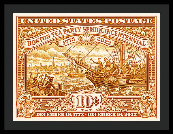 Boston Tea Party 10c 1 - Framed Print