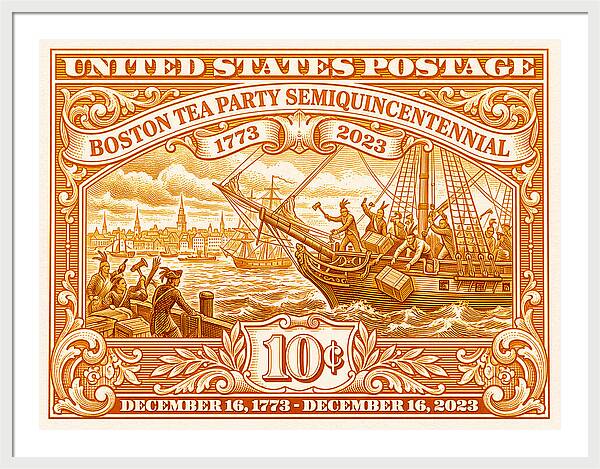 Boston Tea Party 10c 1 - Framed Print