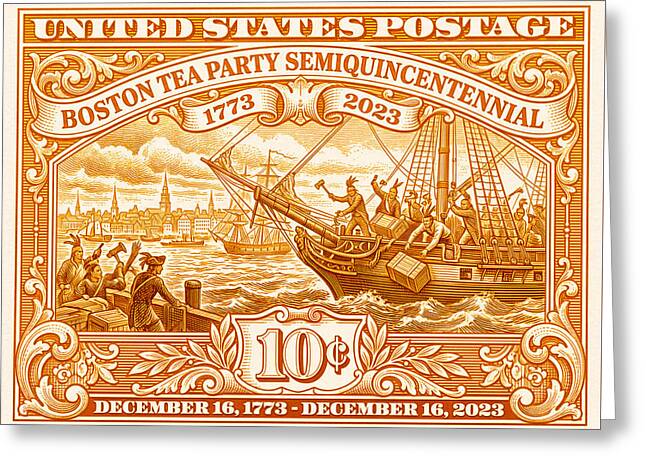 Boston Tea Party 10c 1 - Greeting Card