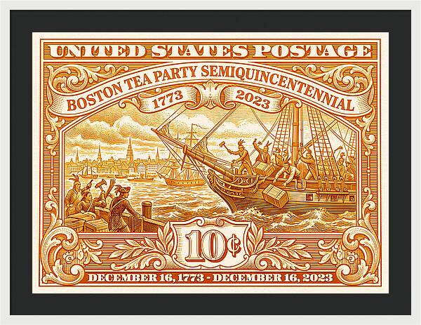 Boston Tea Party 10c 1 - Framed Print