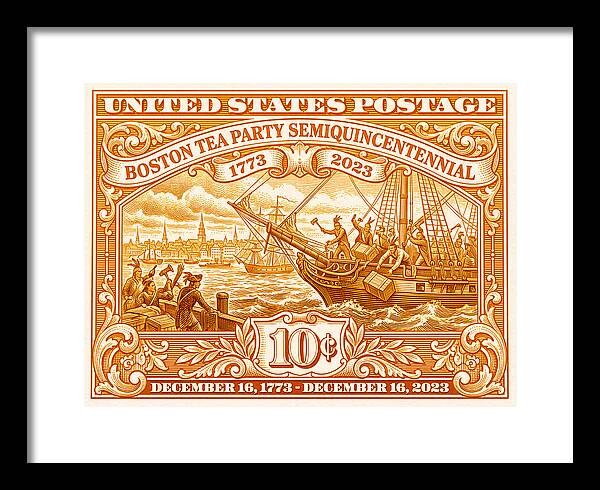 Boston Tea Party 10c 1 - Framed Print