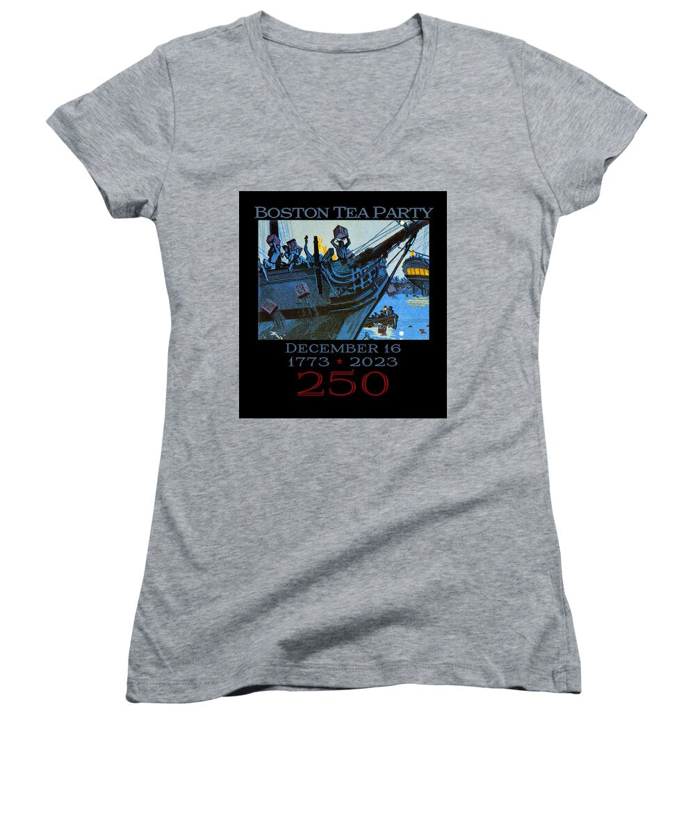 Boston Tea Party 250 1 - Women's V-Neck