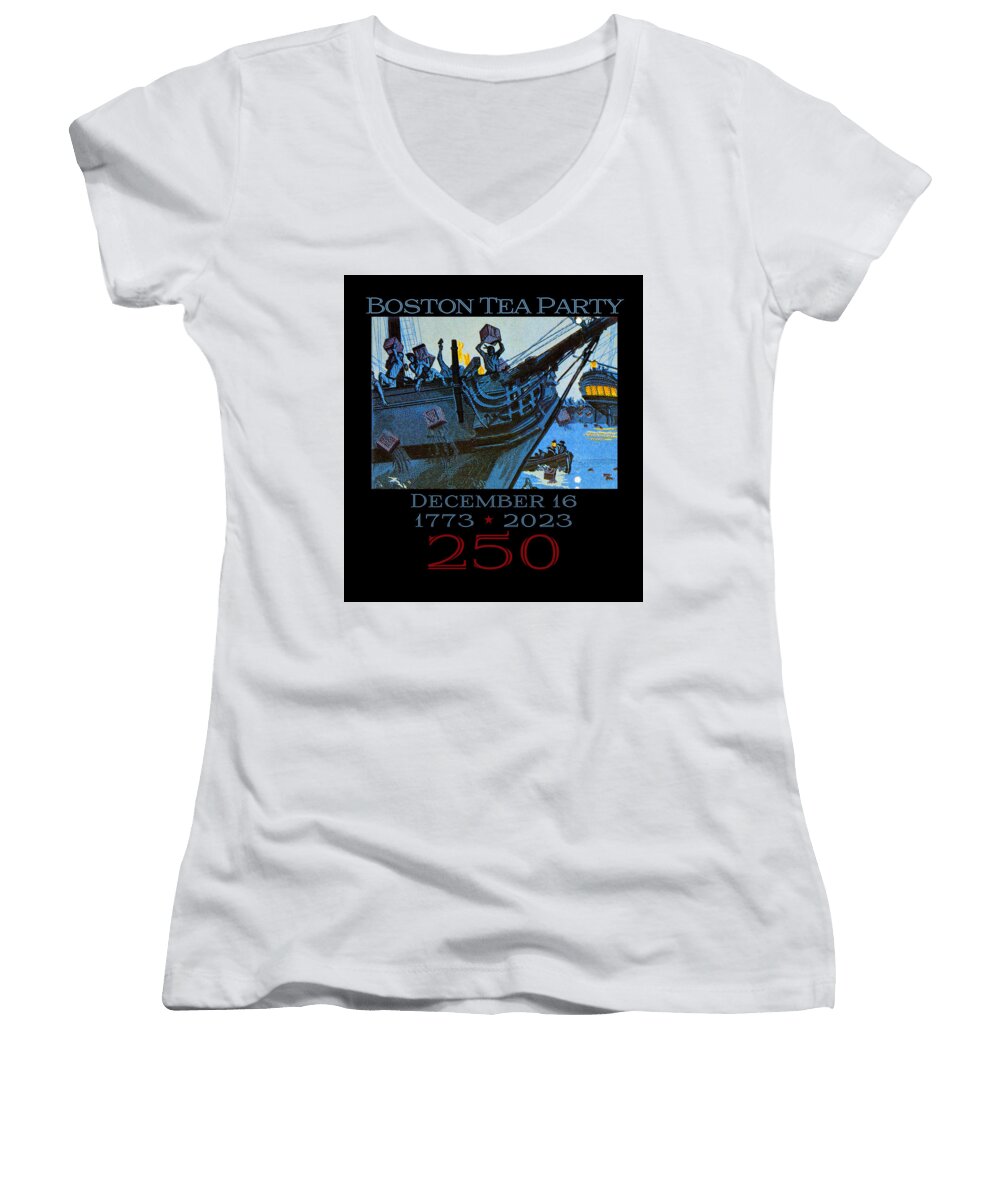 Boston Tea Party 250 1 - Women's V-Neck