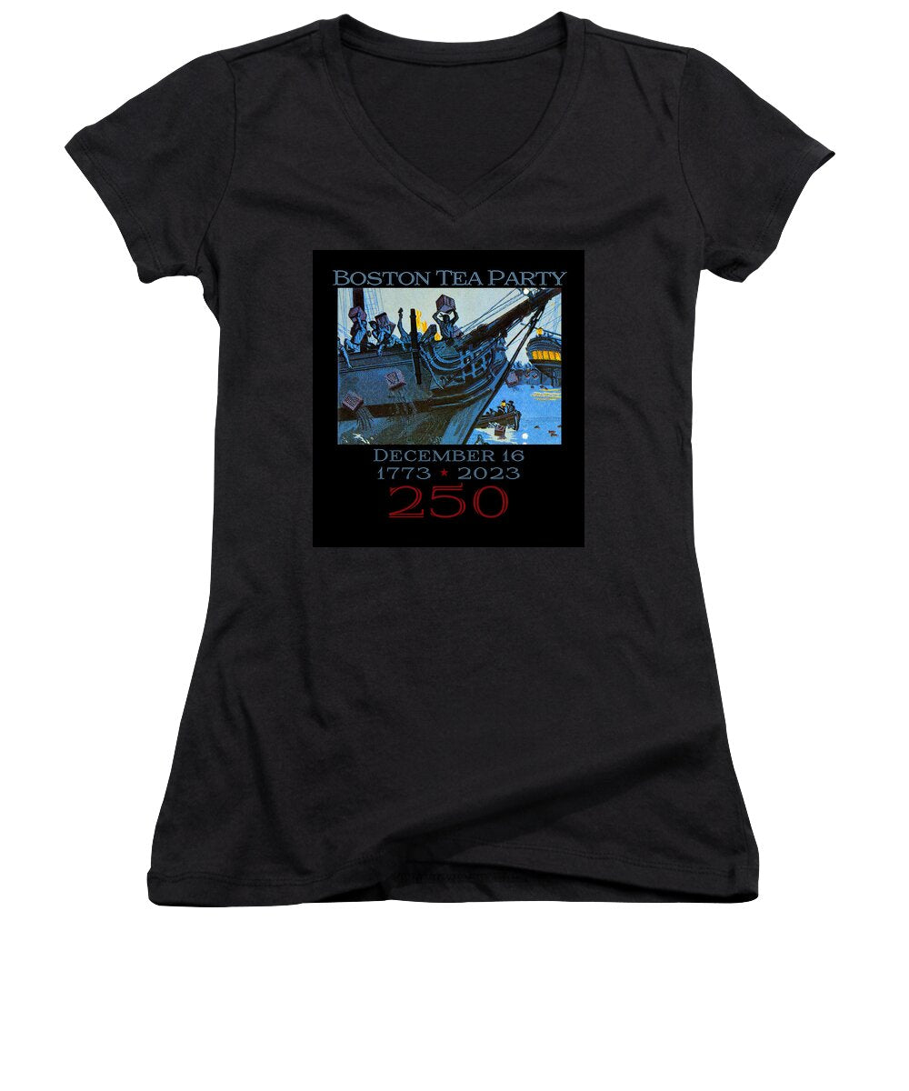 Boston Tea Party 250 1 - Women's V-Neck