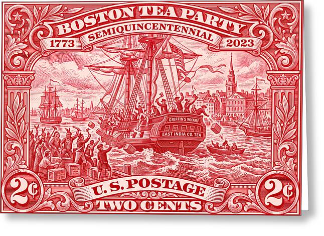 Boston Tea Party 2c 1 - Greeting Card