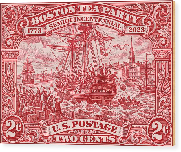 Boston Tea Party 2c 1 - Wood Print