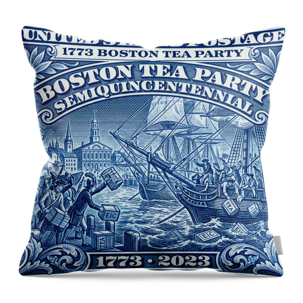 Boston Tea Party 5c 1 - Throw Pillow