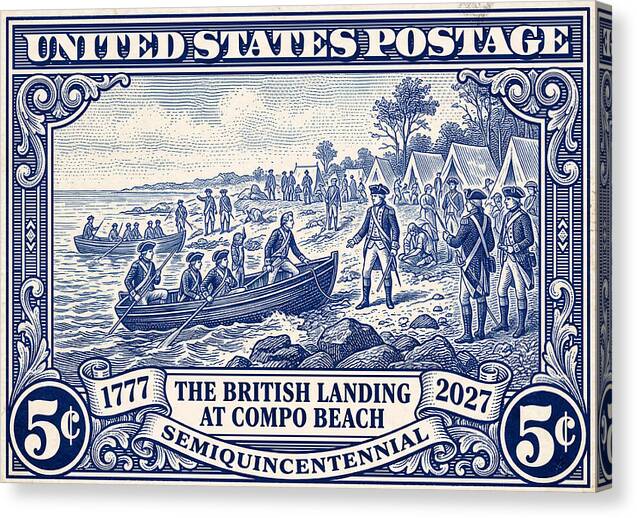 British Landing at Compo 5c 1 - Canvas Print