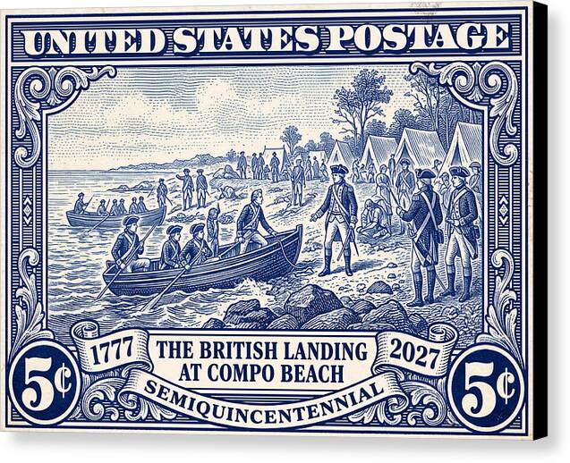 British Landing at Compo 5c 1 - Canvas Print