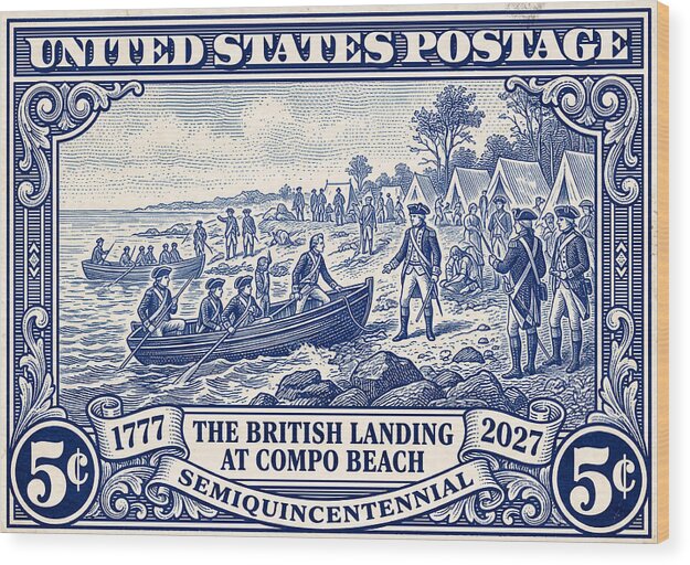 British Landing at Compo 5c 1 - Wood Print