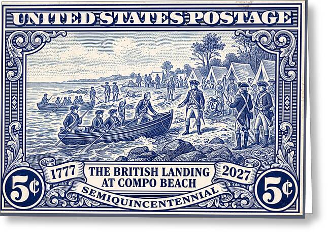 British Landing at Compo 5c 1 - Greeting Card