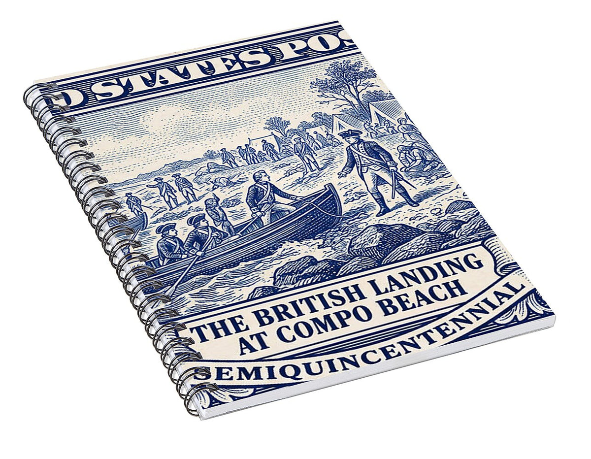 British Landing at Compo 5c 1 - Spiral Notebook