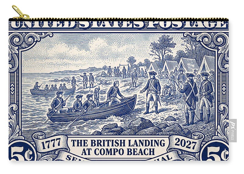 British Landing at Compo 5c 1 - Zip Pouch
