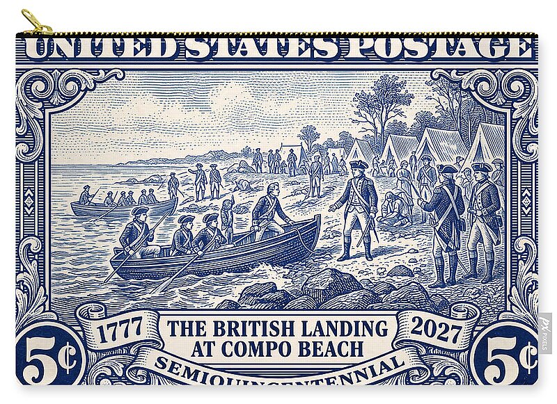British Landing at Compo 5c 1 - Zip Pouch