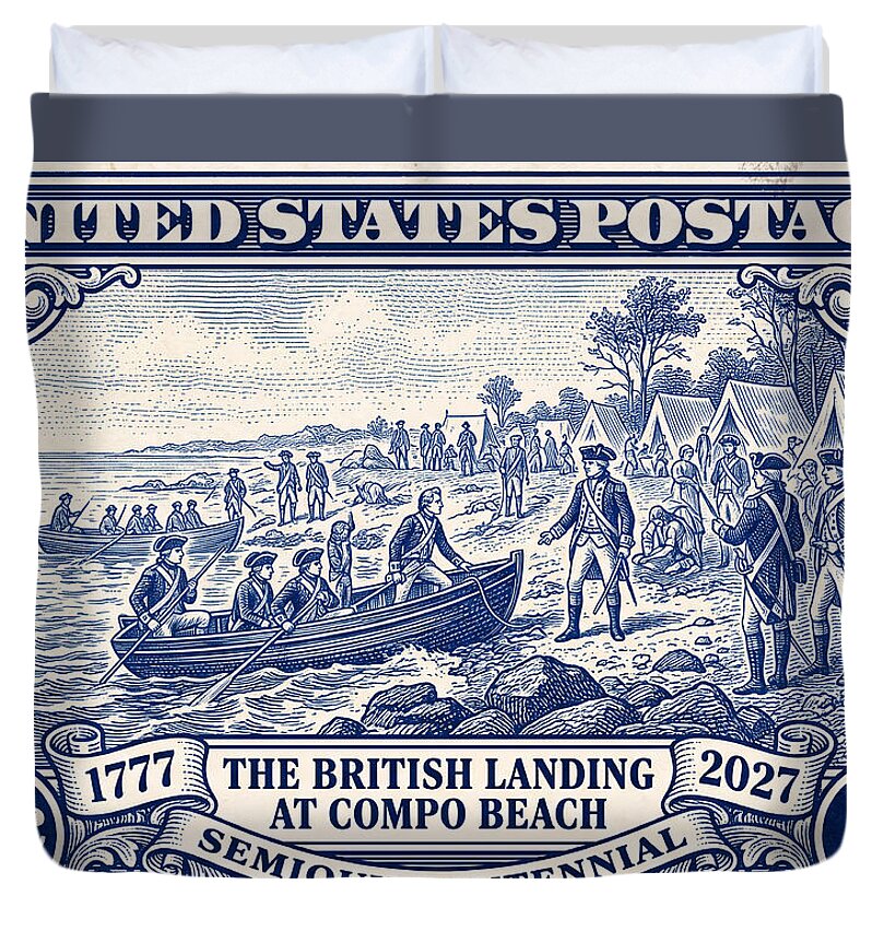British Landing at Compo 5c 1 - Duvet Cover