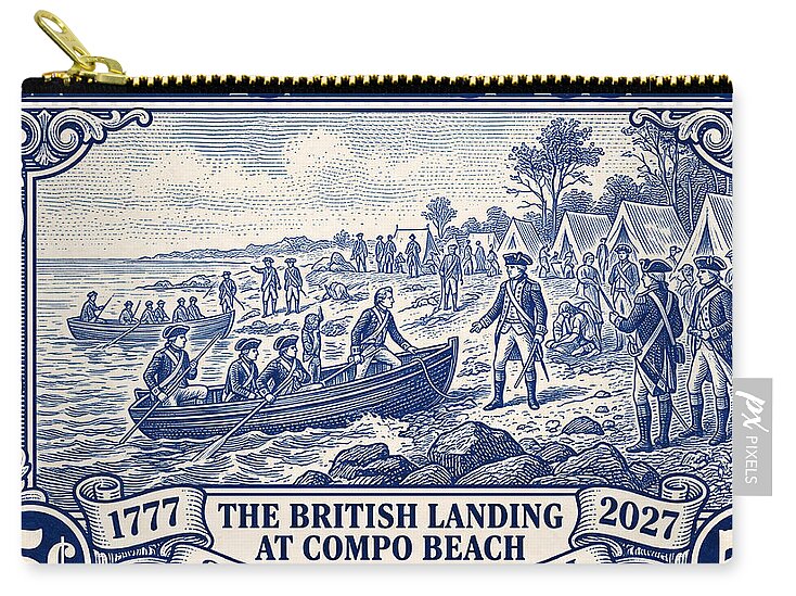 British Landing at Compo 5c 1 - Zip Pouch