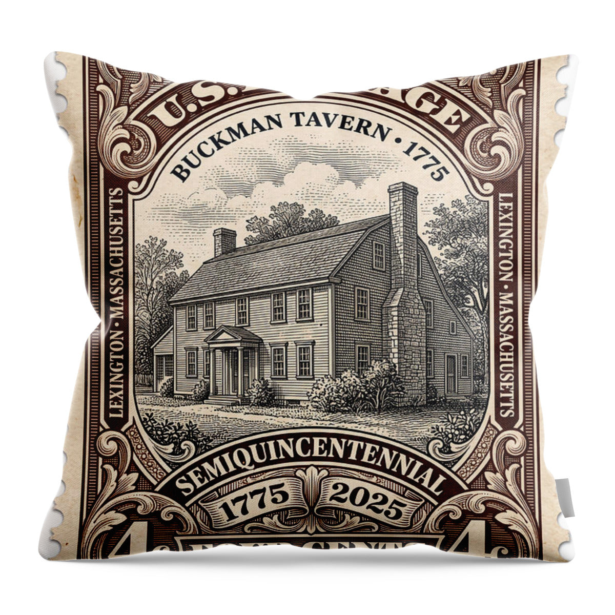 Buckman Tavern 4c 1 - Throw Pillow