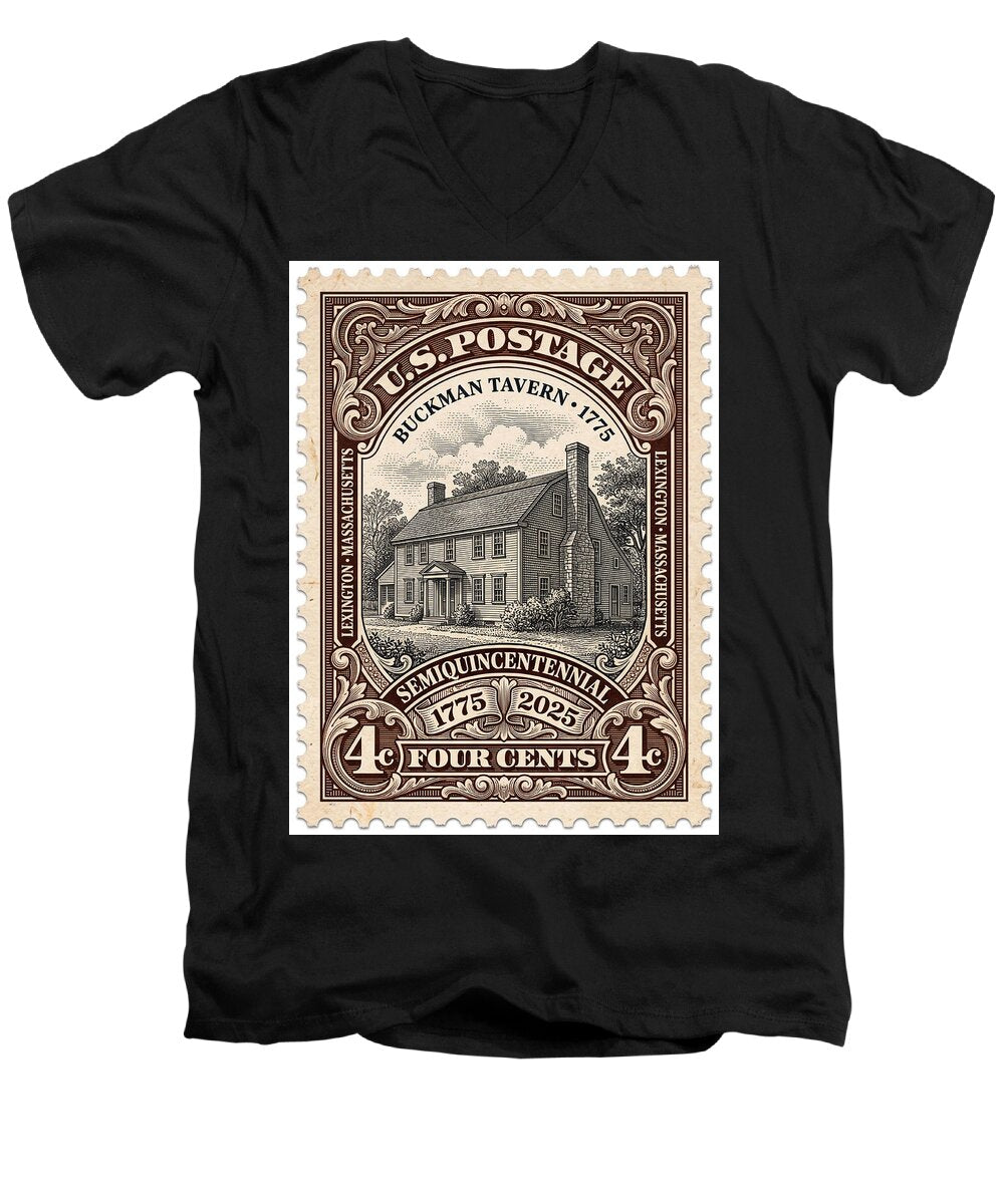 Buckman Tavern 4c 1 - Men's V-Neck T-Shirt