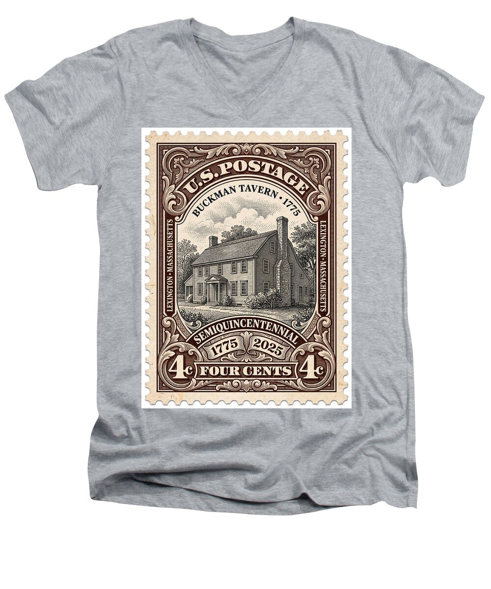 Buckman Tavern 4c 1 - Men's V-Neck T-Shirt