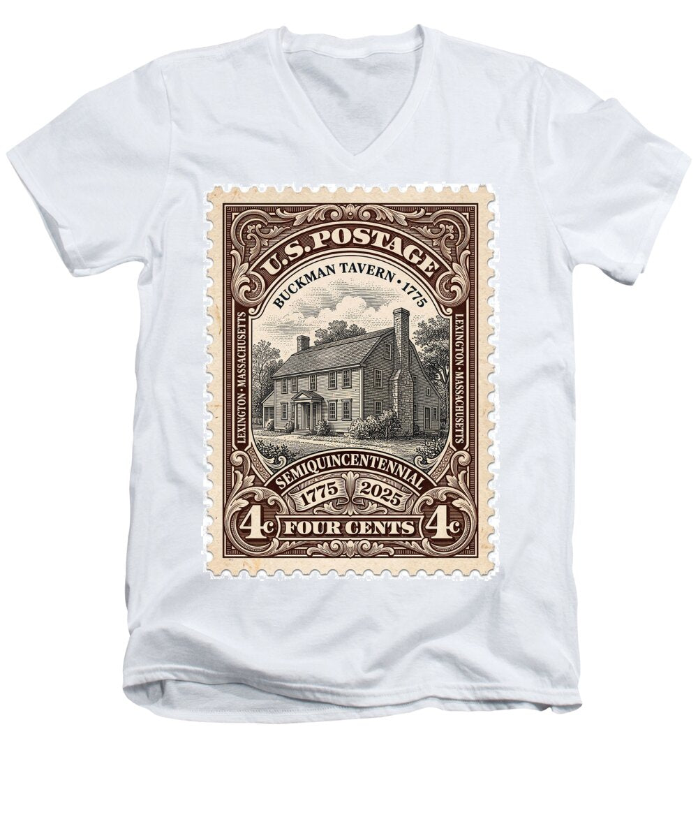 Buckman Tavern 4c 1 - Men's V-Neck T-Shirt