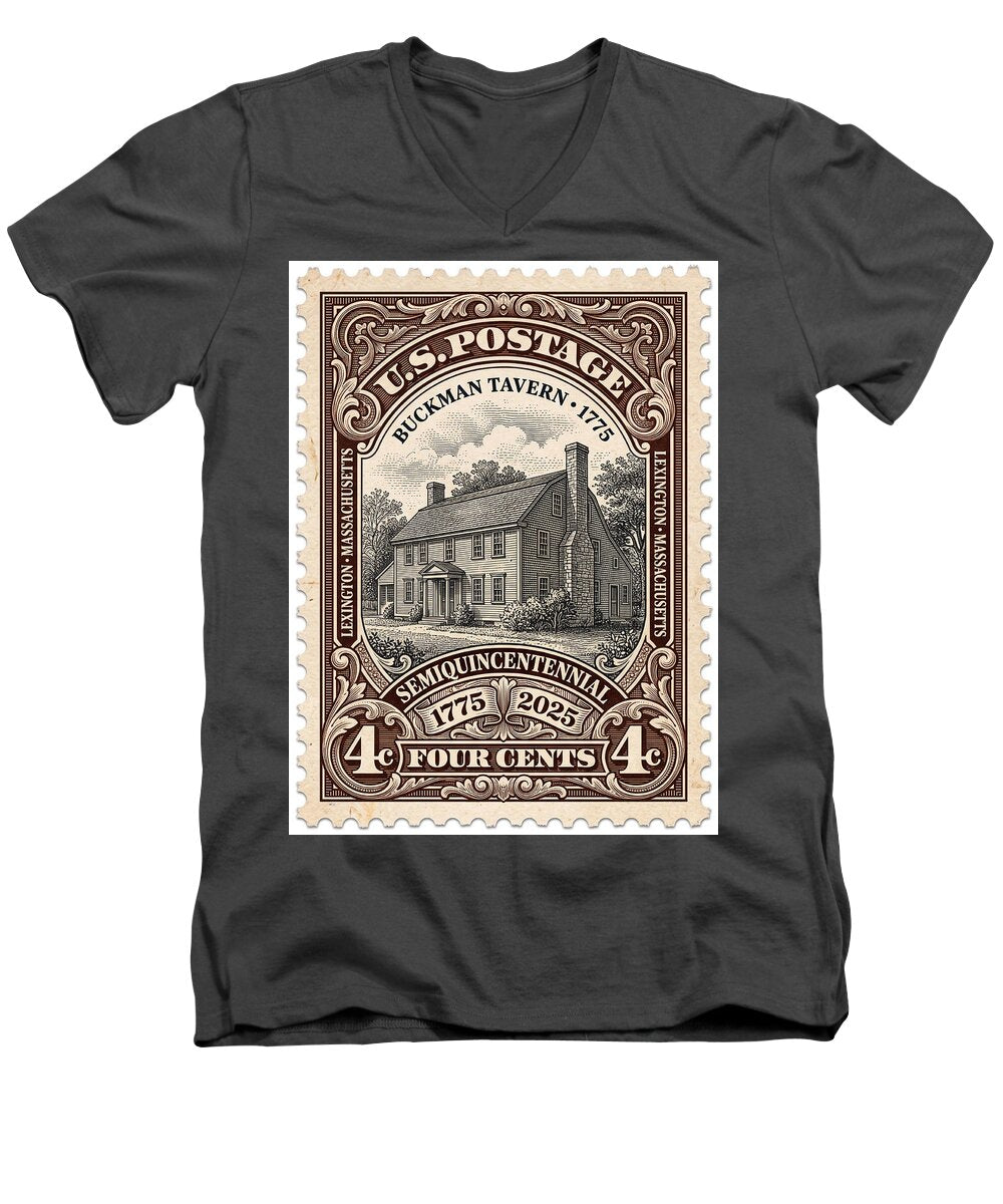 Buckman Tavern 4c 1 - Men's V-Neck T-Shirt